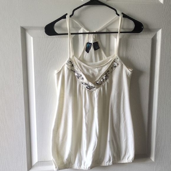 Weavers Tops - Weavers White Embellished Camisole